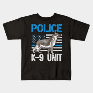 Police K 9 Unit T shirt Thin Blue Line Officer Dog Costume Kids T-Shirt